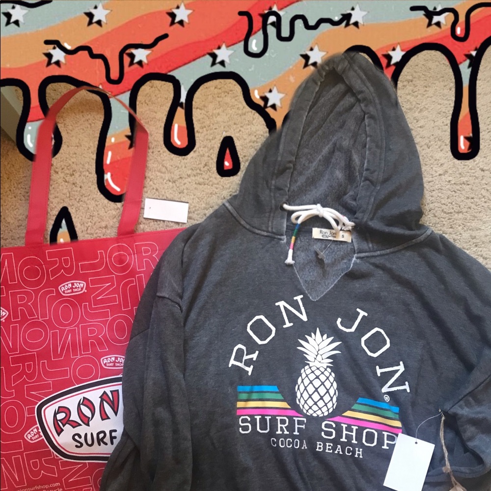 Ron Jon Cropped sweatshirt AND RON JON BAG